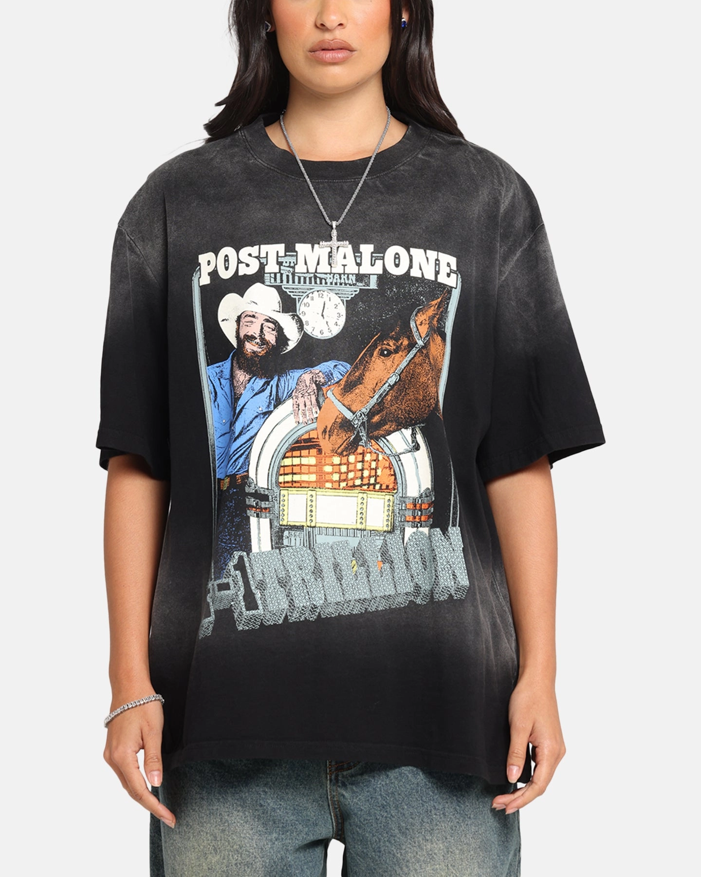 Water resistant coating FadeResistant Finish Post Malone F-1 Trillion Horse T-Shirt Black Wash