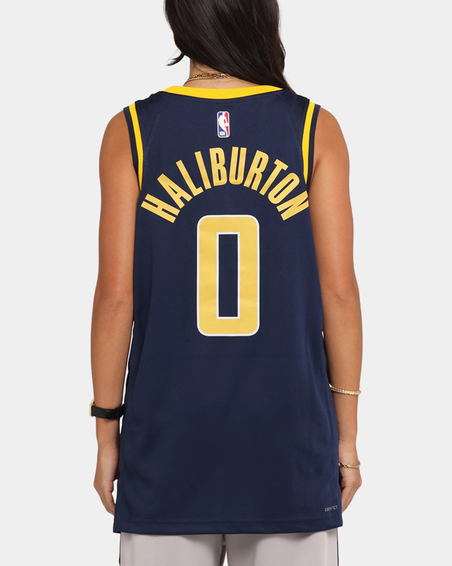 Nike Tyrese Haliburton Indiana Pacers #0 Icon Edition 2022/23 Nike Dri-Fit NBA Swingman Jersey College Navy Basic Dress Organic Cotton Blend