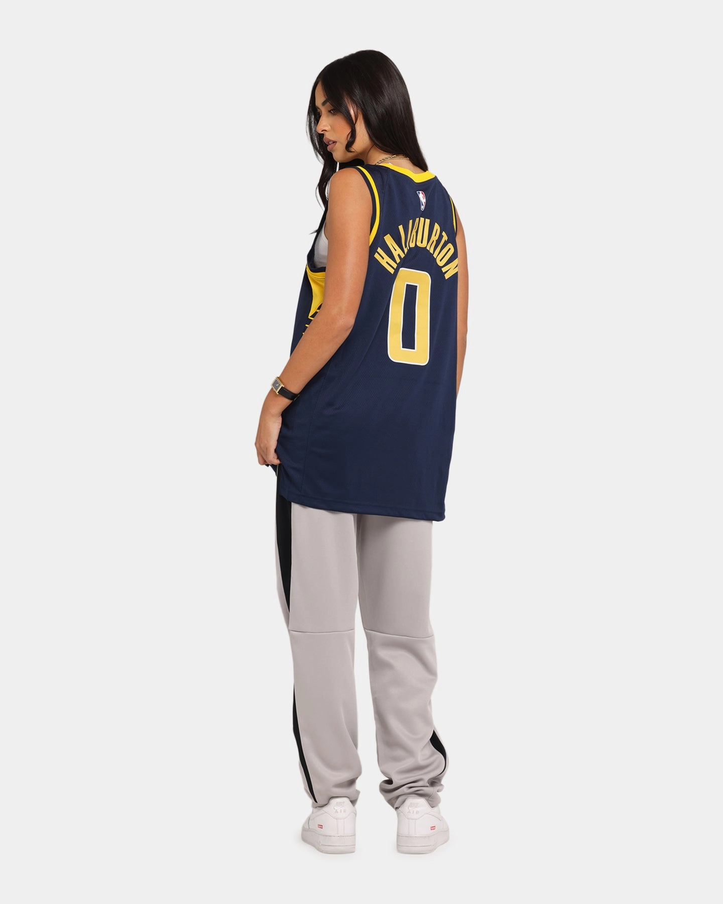 Nike Tyrese Haliburton Indiana Pacers #0 Icon Edition 2022/23 Nike Dri-Fit NBA Swingman Jersey College Navy High Collar Design ArticulatedElbowShaping