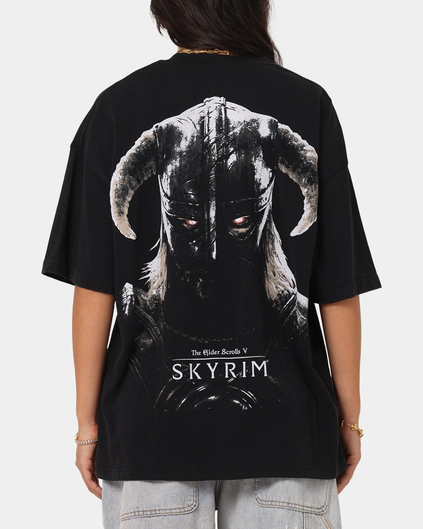 Cozy Sweater 73 Studio X The Elder Scrolls V: Skyrim '11 Dragonborn Vintage T-Shirt Black Acidwash
