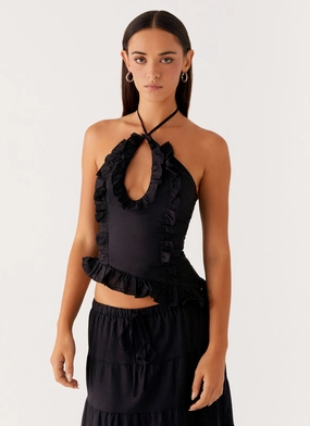 Mariella Linen Top - Black Reflective Safety Trim Bonded Seam Innovation