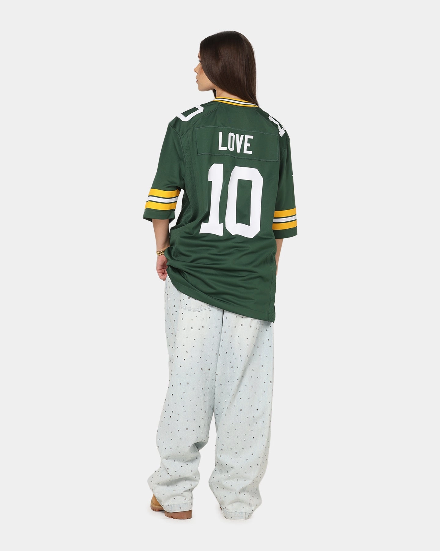 Nike Green Bay Packers Jordan Love #10 Home Game NFL Jersey Green MidweightKnit