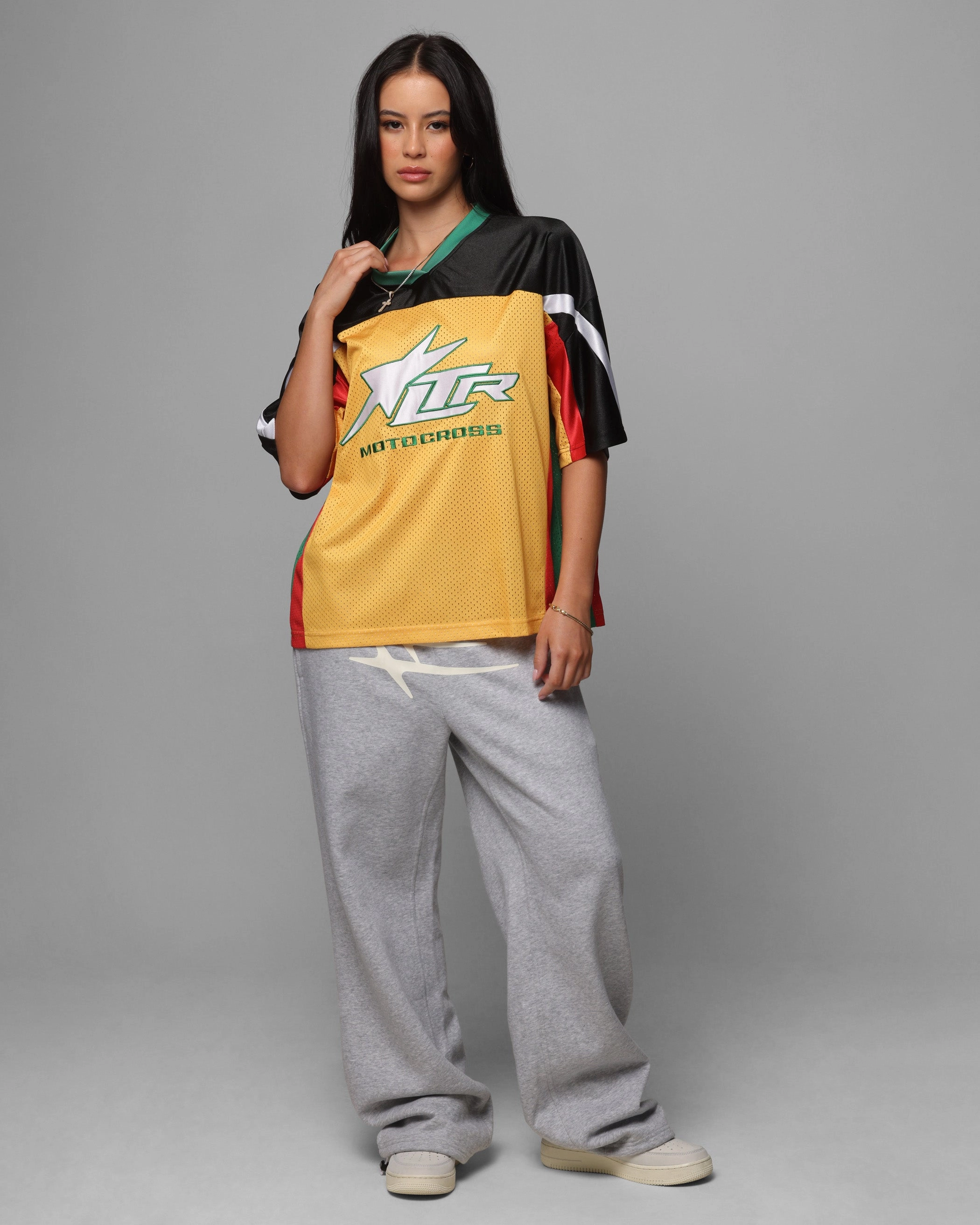 Printed T-shirt Stretch Technology Loiter End Zone Jersey Yellow/Green/Red