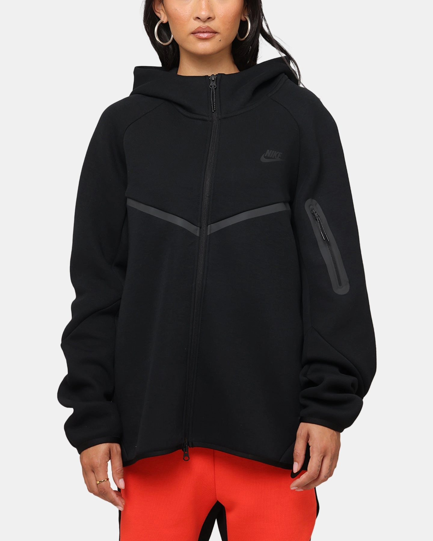 Nike Sportswear Tech Fleece Windrunner Jacket Black/Black Two Tone Texture Effect NoRoll Hem Technology