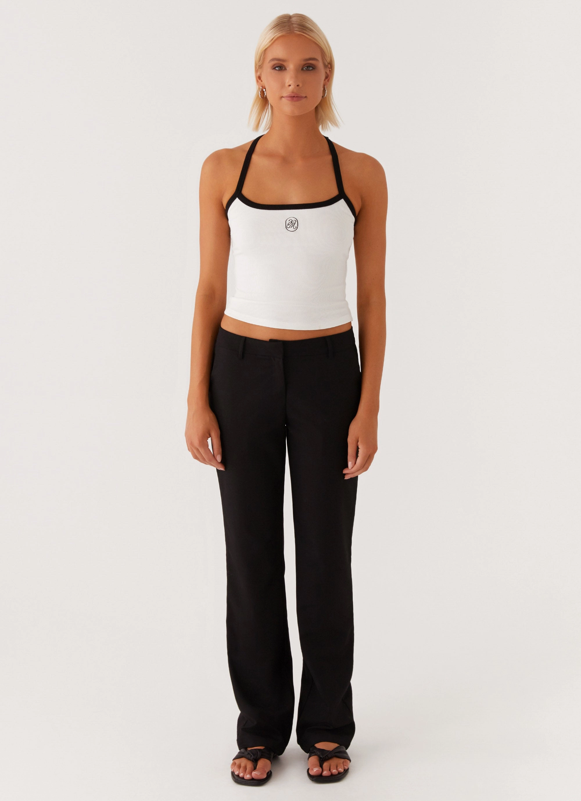 Signature Monogram Halter Top - White LayeredDurability Non Restrictive Fit