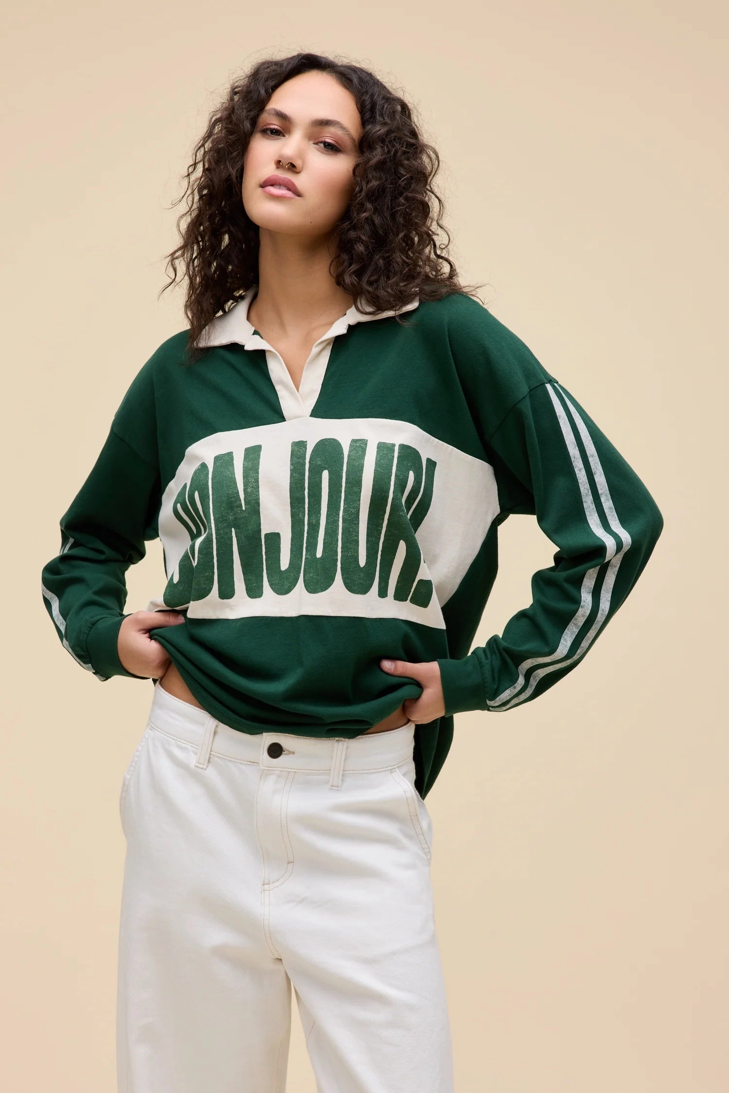 Bonjour! Rugby Long Sleeve Reversible design