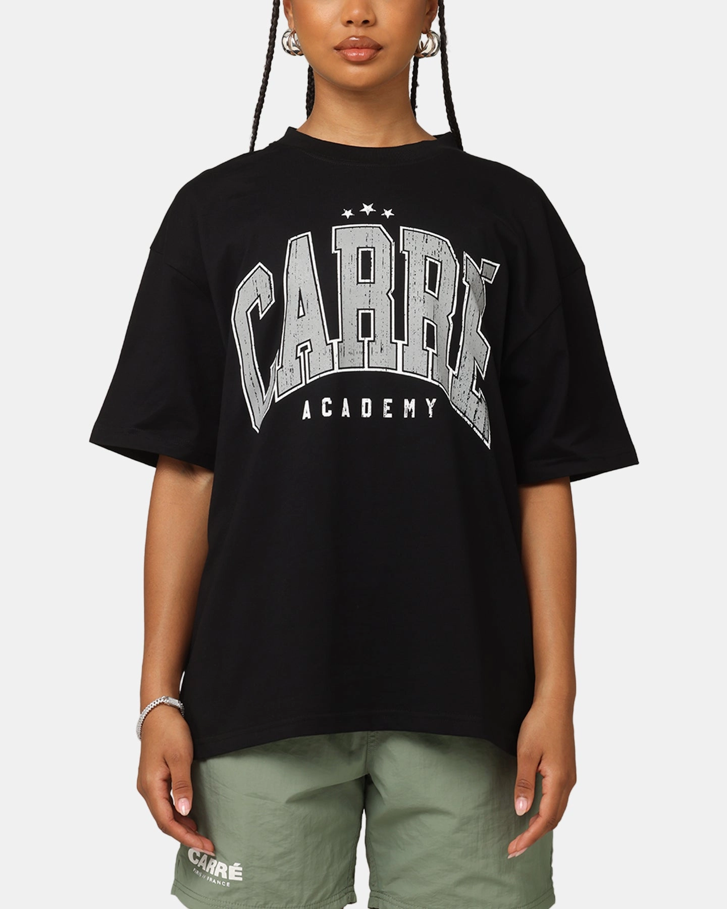 Carre Institute T-Shirt Black Compact Jacquard Weave Comfortable Collar