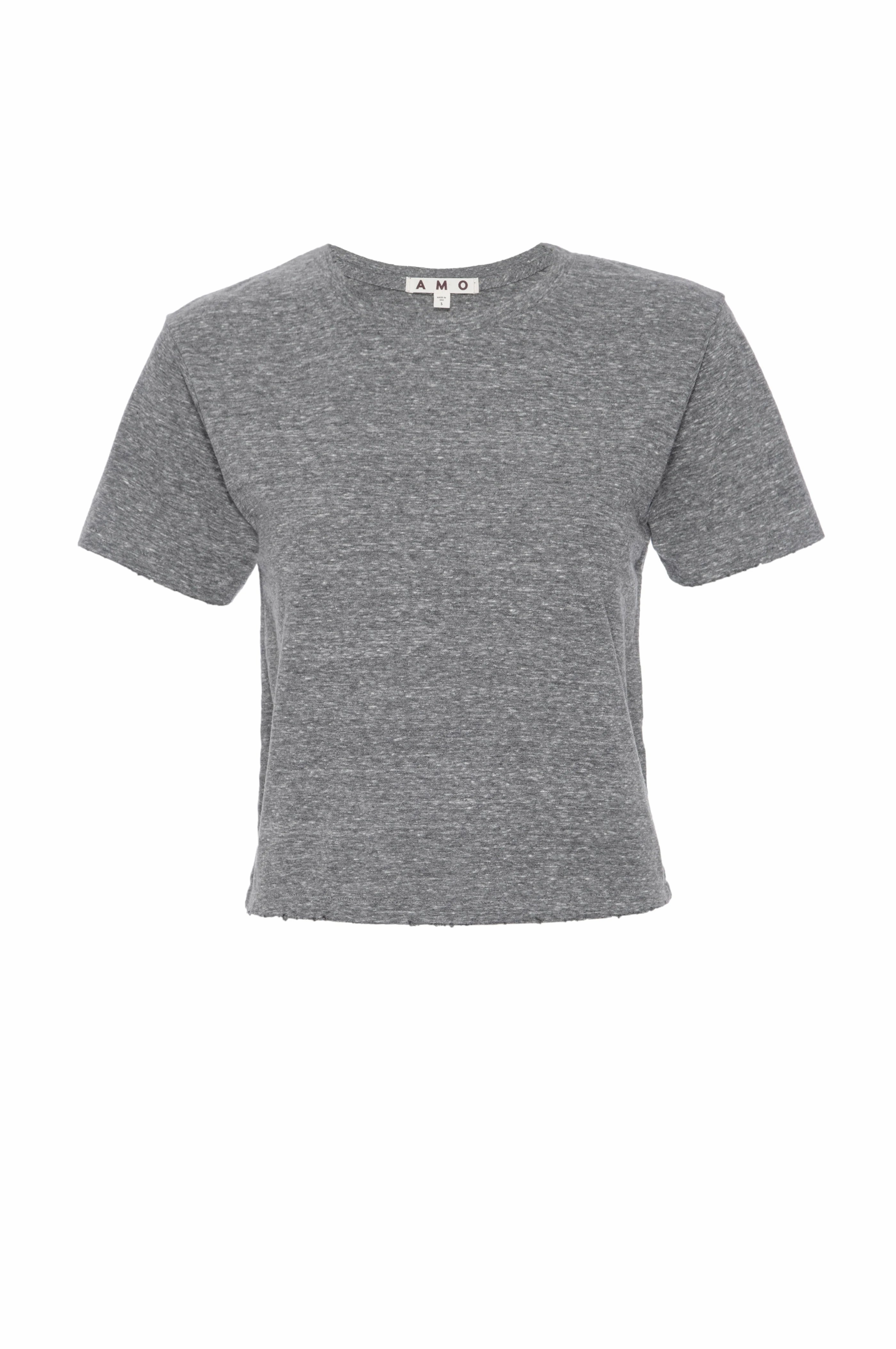 Babe Tee in Heather Grey Breathable Underarm Gussets Raw Edge Detail