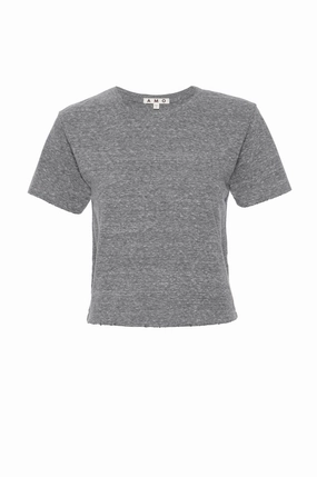 Babe Tee in Heather Grey Breathable Underarm Gussets Raw Edge Detail