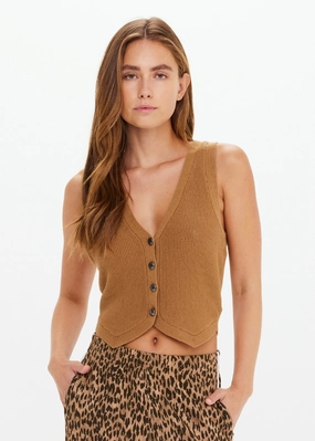 NeutralPalette Non Chafe Armholes Babylon Button Knit Vest