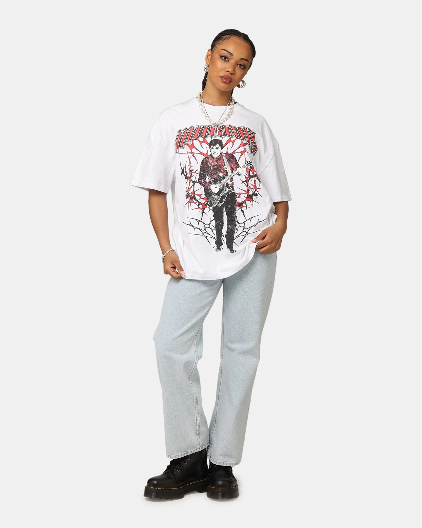 Loose Tee Hydrophobic Surface Treatment Goat Crew X The Wiggles Red Wiggle Heavy T-Shirt White