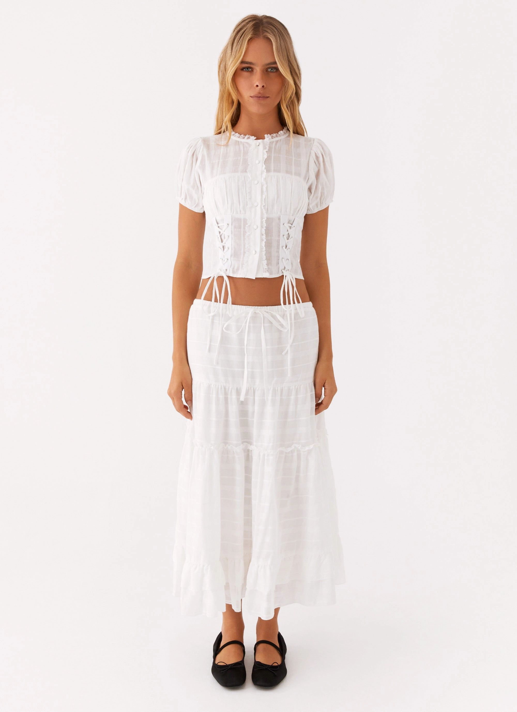 Beatrix Top - White ConvertibleStyle Asymmetrical hem