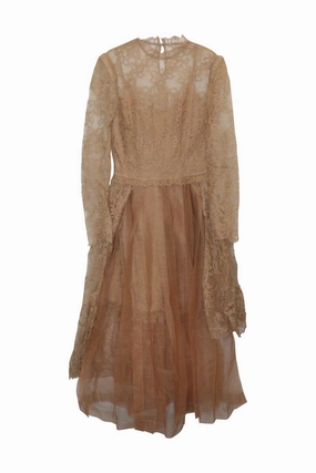 [WW24293] Ermanno Scervino | Midi Dress Comfy Fit Wear Sheer-Overlay