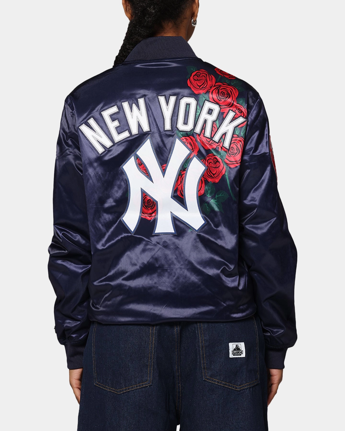Pro Standard New York Yankees Roses Satin Jacket Navy Modern Polo