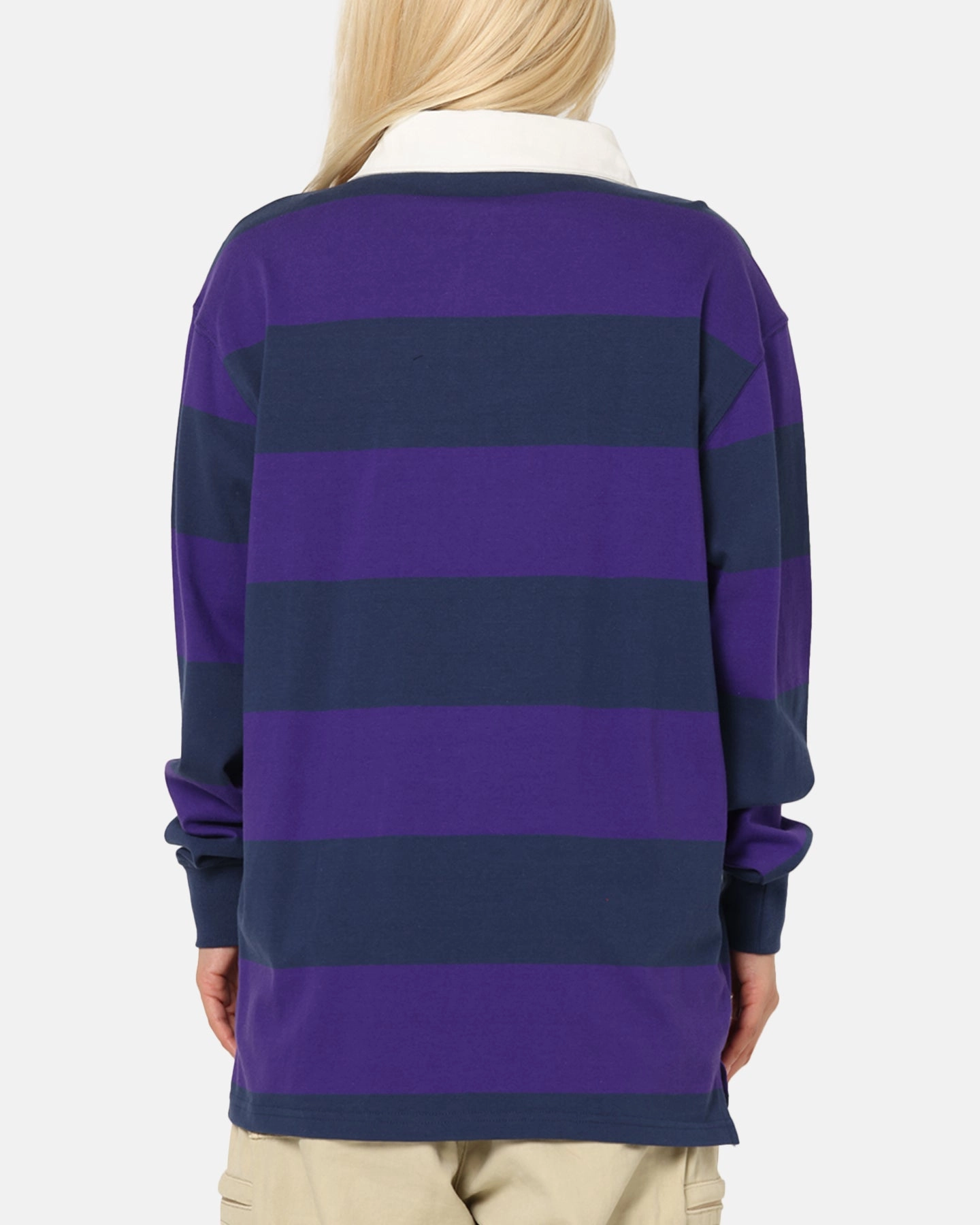 RollUpSleeves Bleacher Athletic Melbourne Storm NRL Stripe Rugby Polo Shirt Official Team Colour