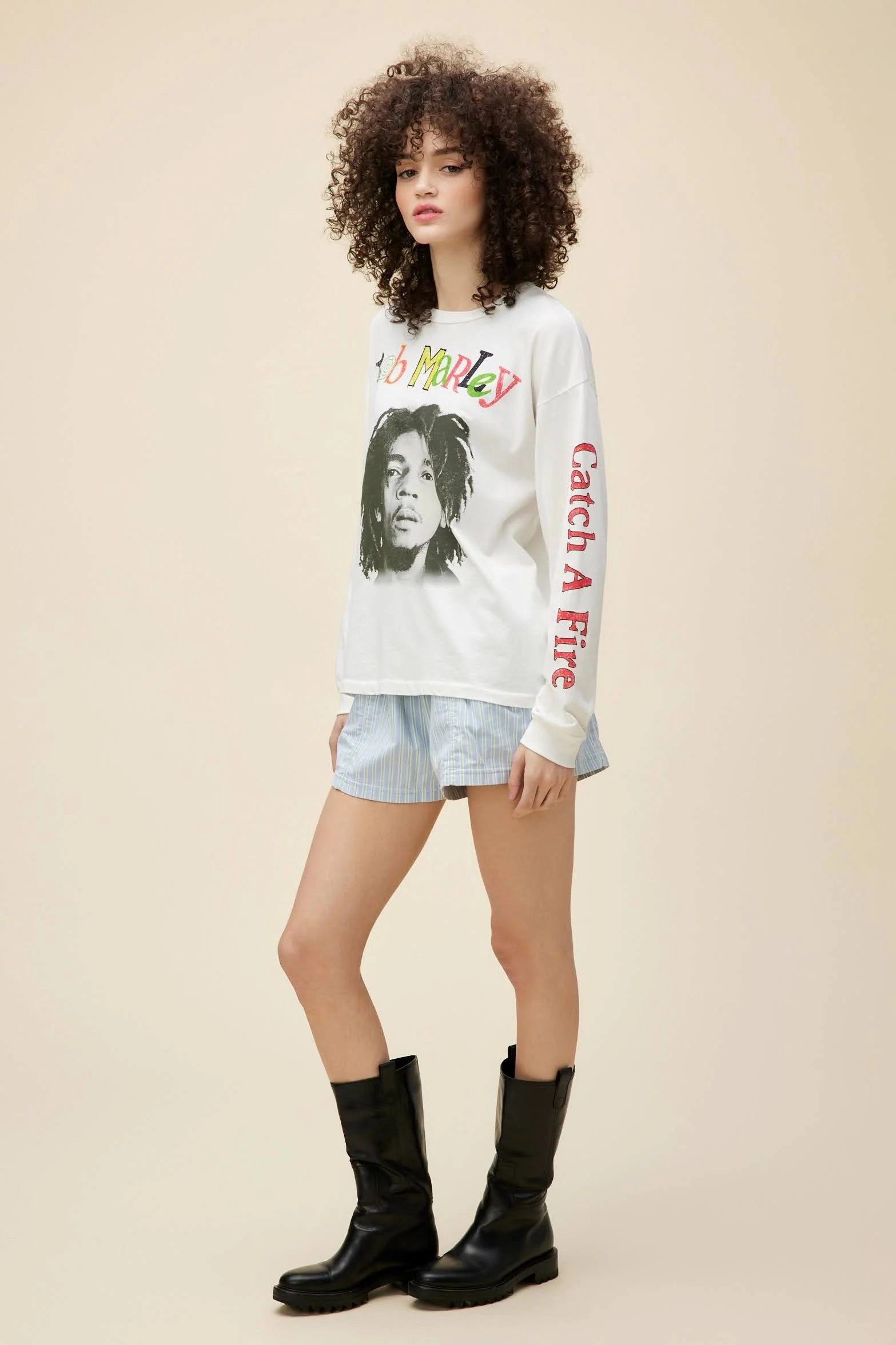 ElasticEdgeBinding Bob Marley Catch A Fire Relaxed Long Sleeve