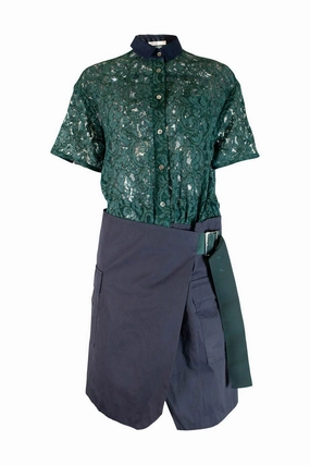 [WW20532] Sacai Luck | Mini Dress boho vibe Sleek Volume