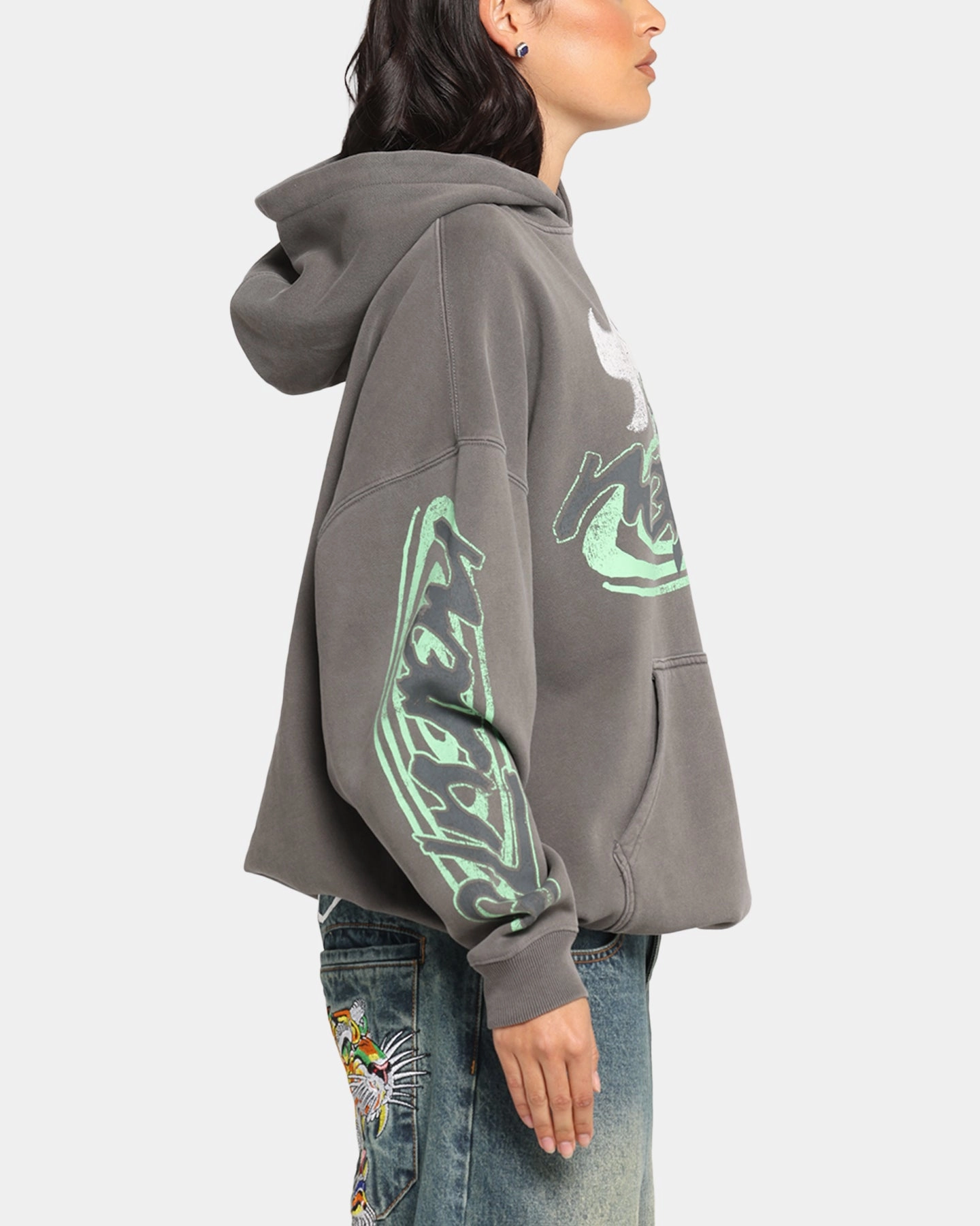 TaglessNecklineComfort Goat Crew X Naruto Sage Mode Premium Hoodie Washed Charcoal