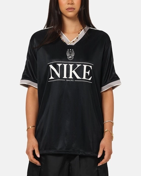 Flexible Knit Blend Nike Women's Sportswear V-Neck Jersey Black/White/Grey