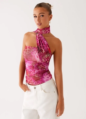 Flatlock Stitching Technique AdjustableCuffs Breaking News Top - Lavender Lagoon