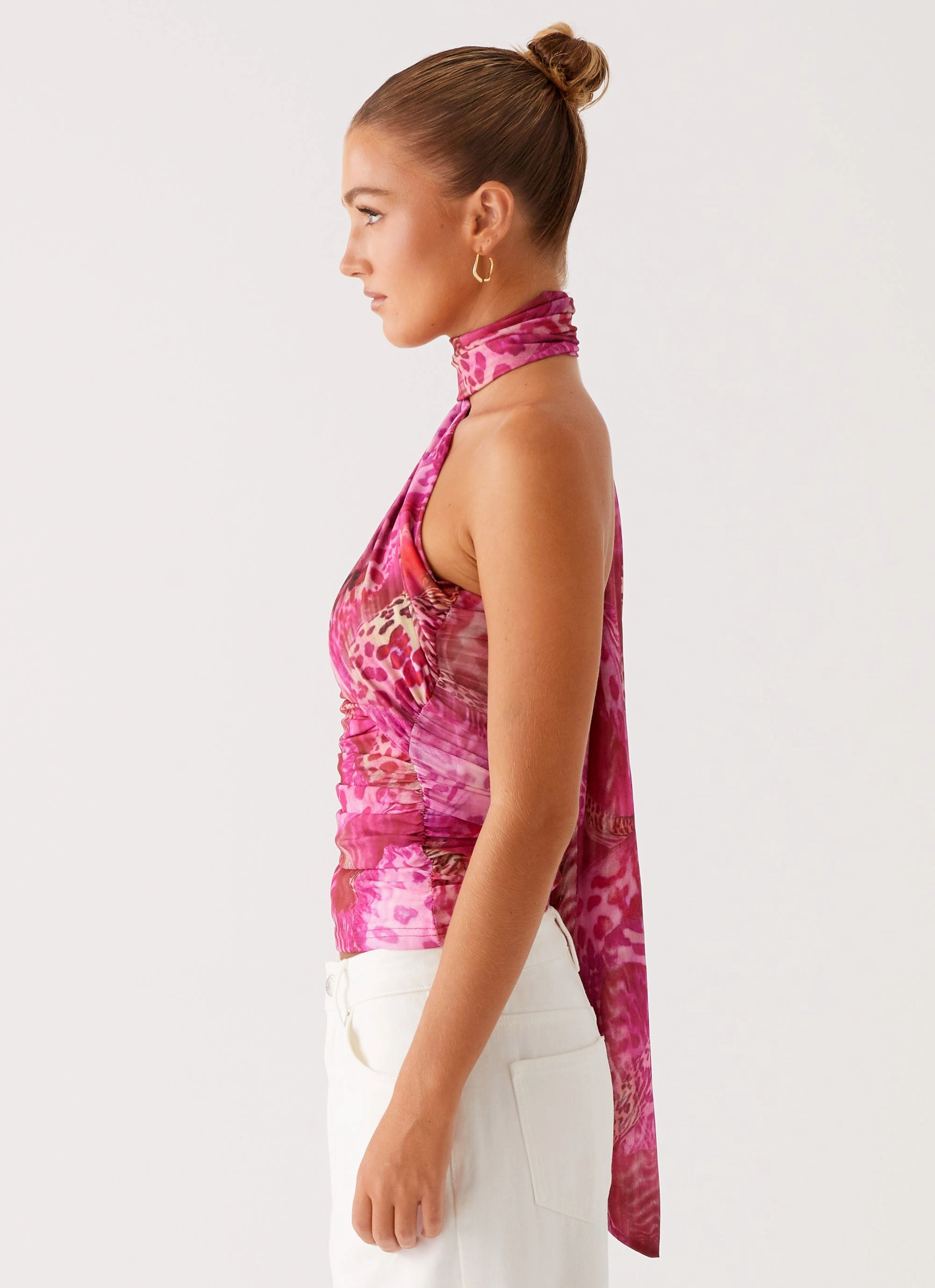 High Collar Protection Design Breaking News Top - Lavender Lagoon