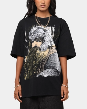 American Thrift X The Lord Of The Rings Gimli Heavy T-Shirt Black Soft Blended Fabric