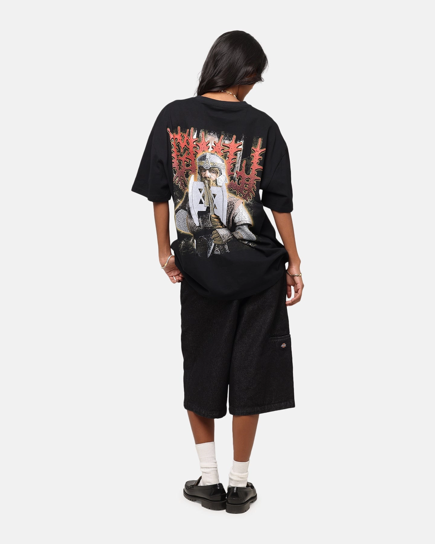 American Thrift X The Lord Of The Rings Gimli Heavy T-Shirt Black Flowing Design SleevelessOption