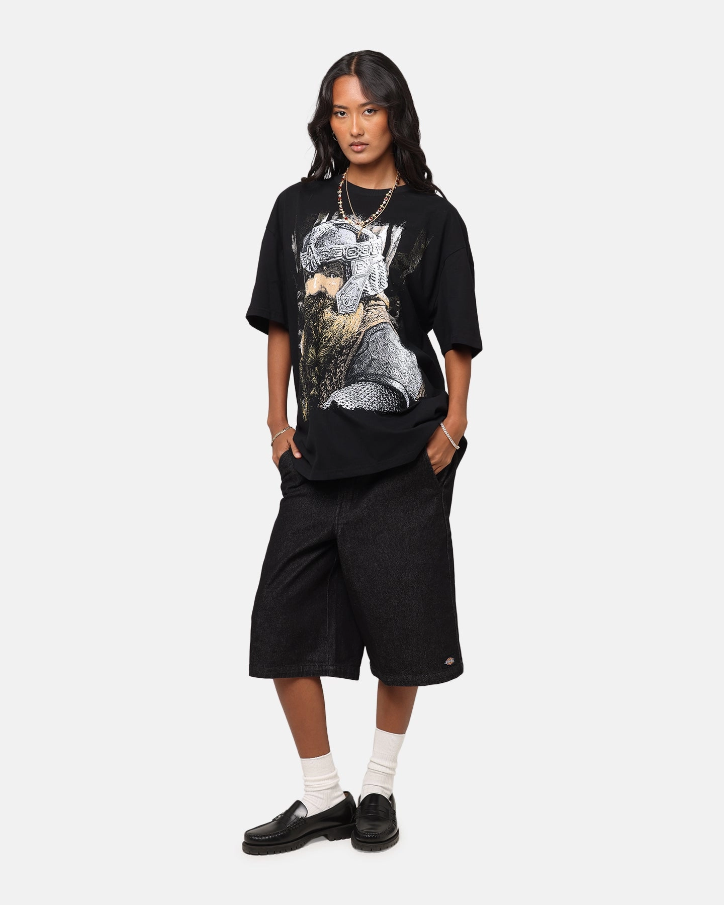 American Thrift X The Lord Of The Rings Gimli Heavy T-Shirt Black Tear Resistant