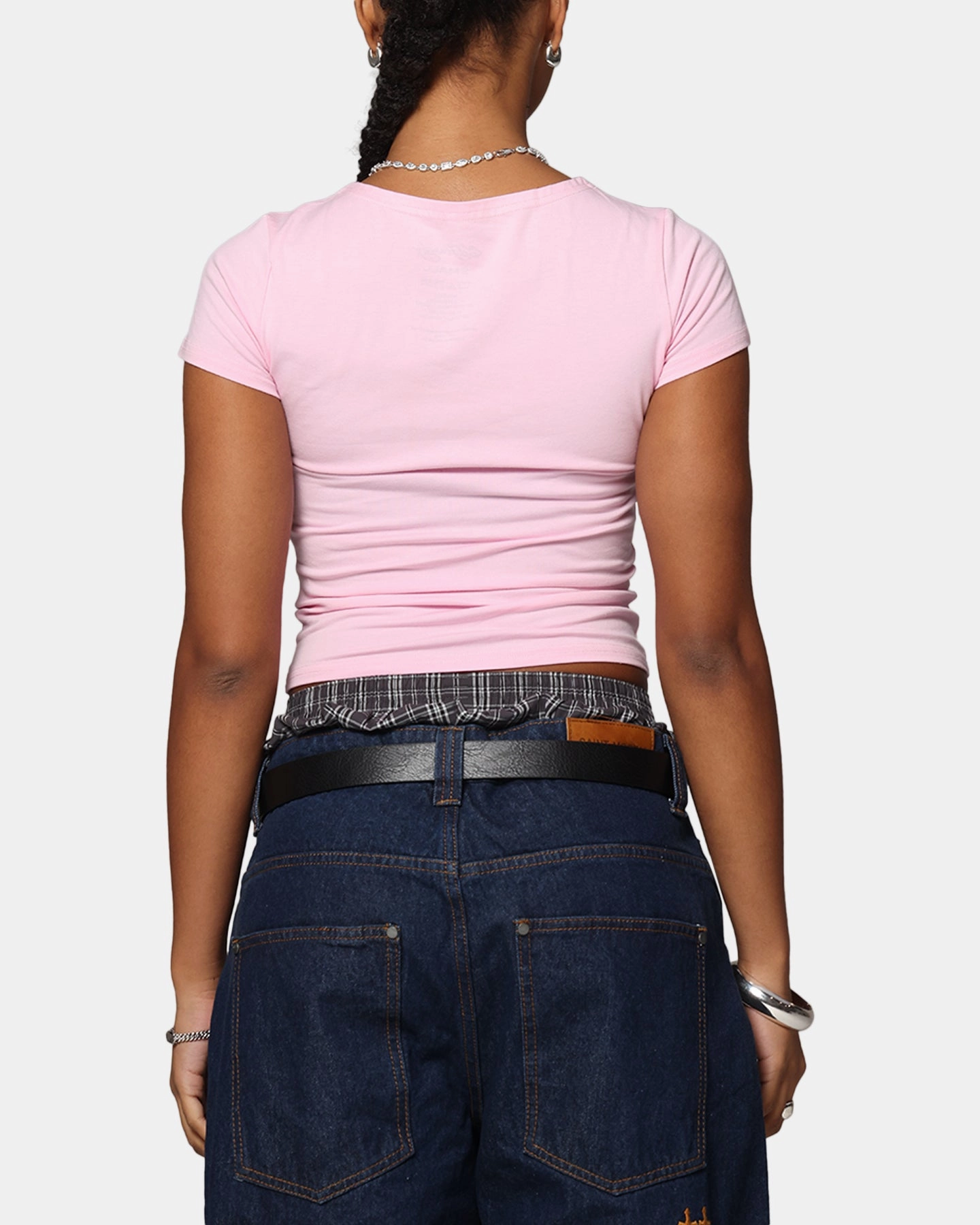 Ed Hardy Women's Lucky Baby T-Shirt Pink LayeredCuff