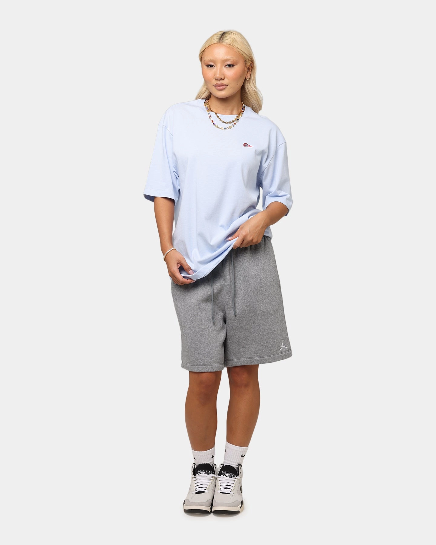 AdaptiveFitFabric Reflective Safety Trim Jordan Brand Sneaker Patch Crew T-Shirt Blue/Black