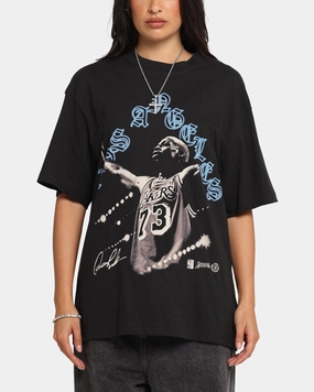 Mitchell & Ness Los Angeles Lakers Dennis Rodman Xray Glow T-Shirt Black Relaxed Fit Shirt Adjustable Cuff System