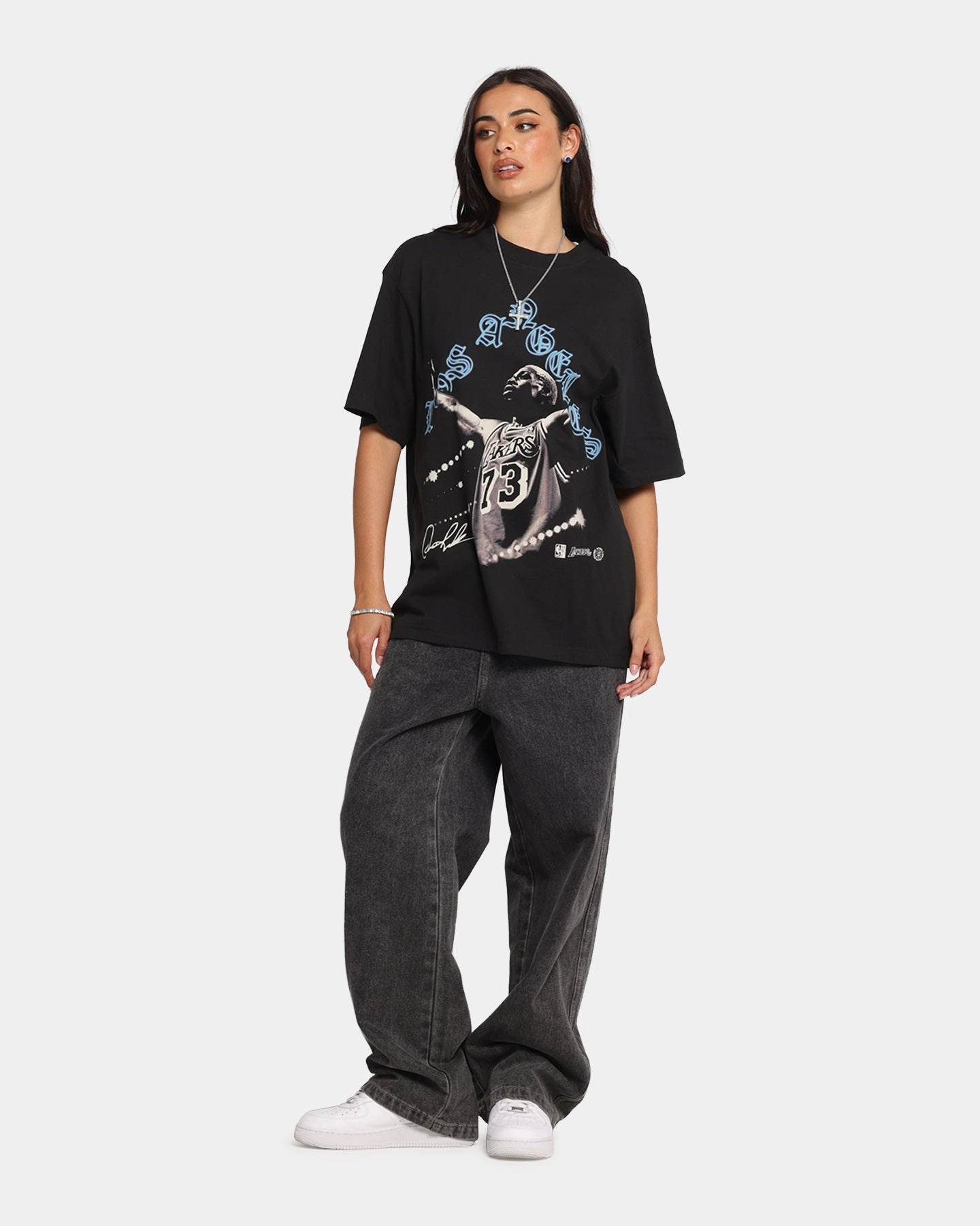 Mitchell & Ness Los Angeles Lakers Dennis Rodman Xray Glow T-Shirt Black Bamboo Fiber Fabric