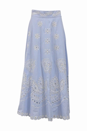 [WW45282] Red Valentino | Maxi Skirt ruffle trim Abrasion resistant