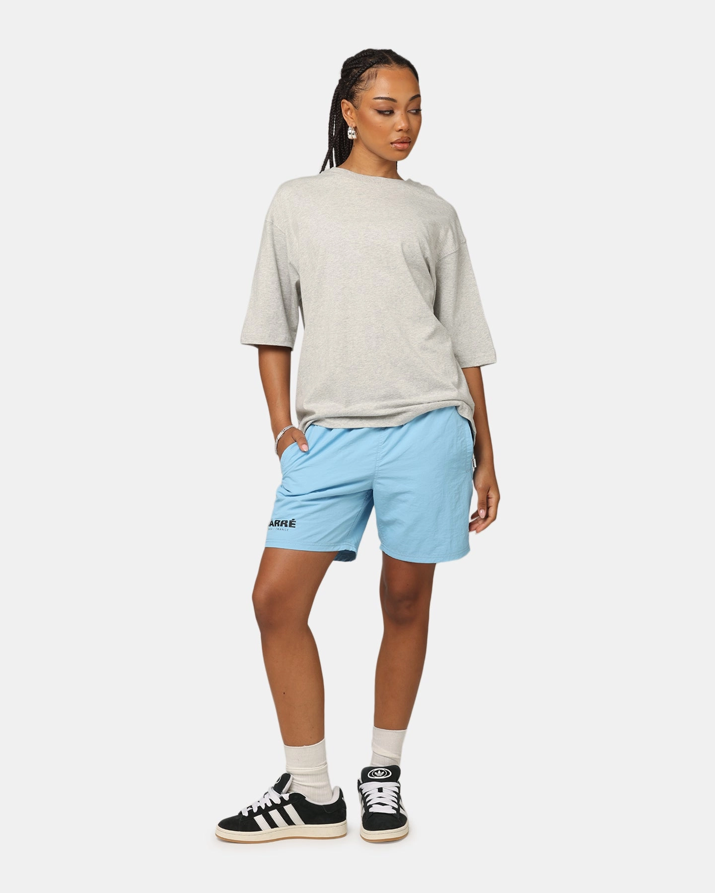 Carre Blanc Boxy T-Shirt Grey Marle Stretch waistband ButterSoftTexture