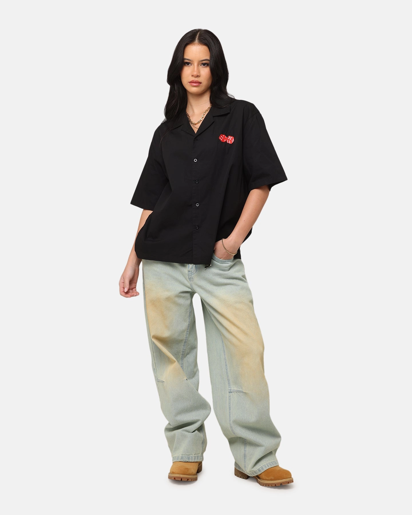 QuickDryTechnology Carre Dice Club Button Up Shirt Black