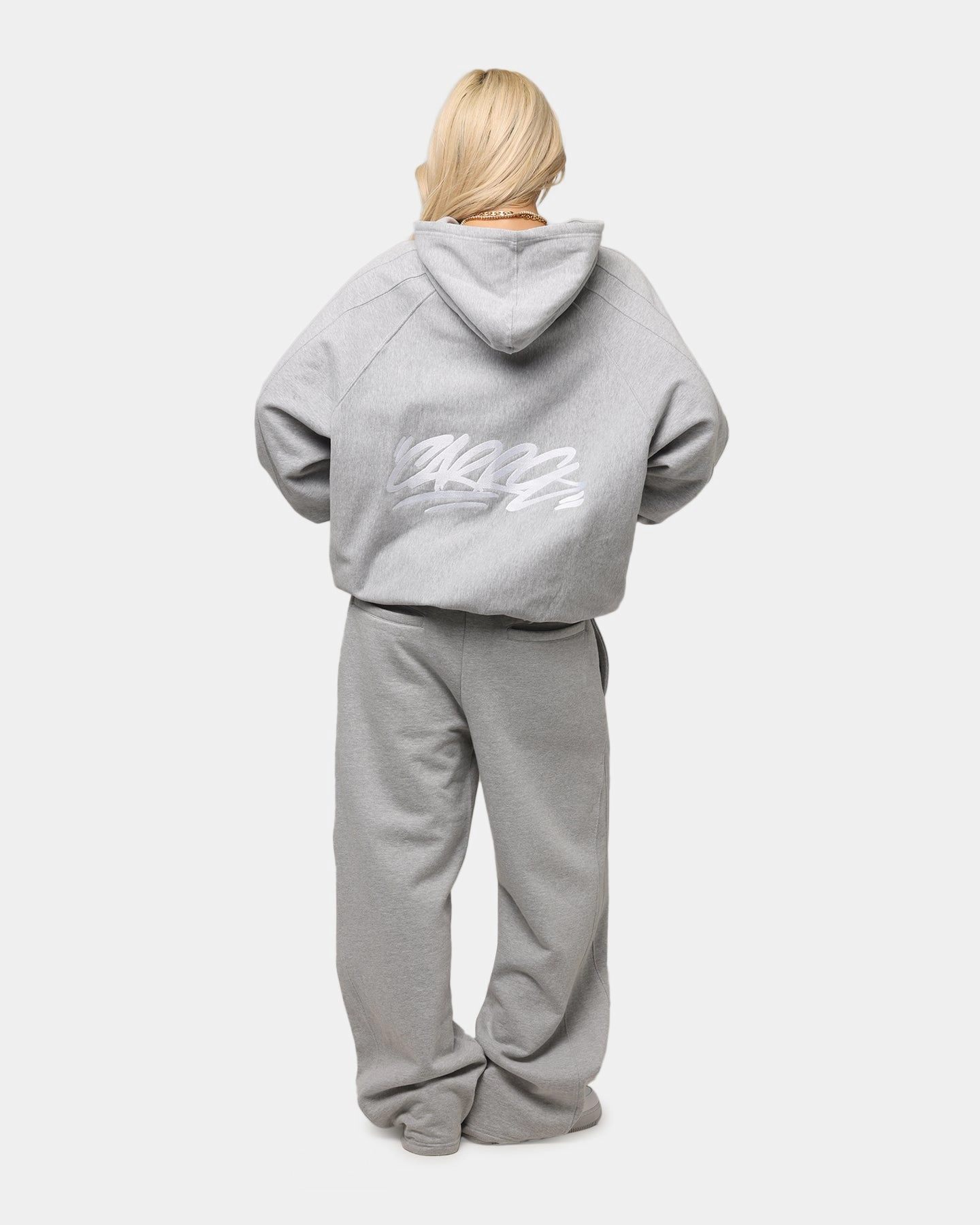 DurableReinforcement Stretch Technology Carre Grit Zip Hoodie Grey Marle