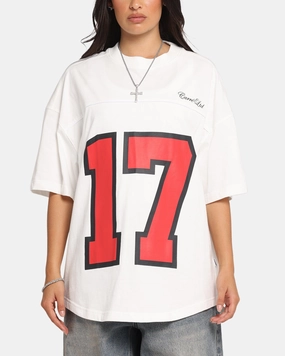 RawEdgedDesign Summer Dress Carre Hitta Grid Iron T-Shirt Off White/Red