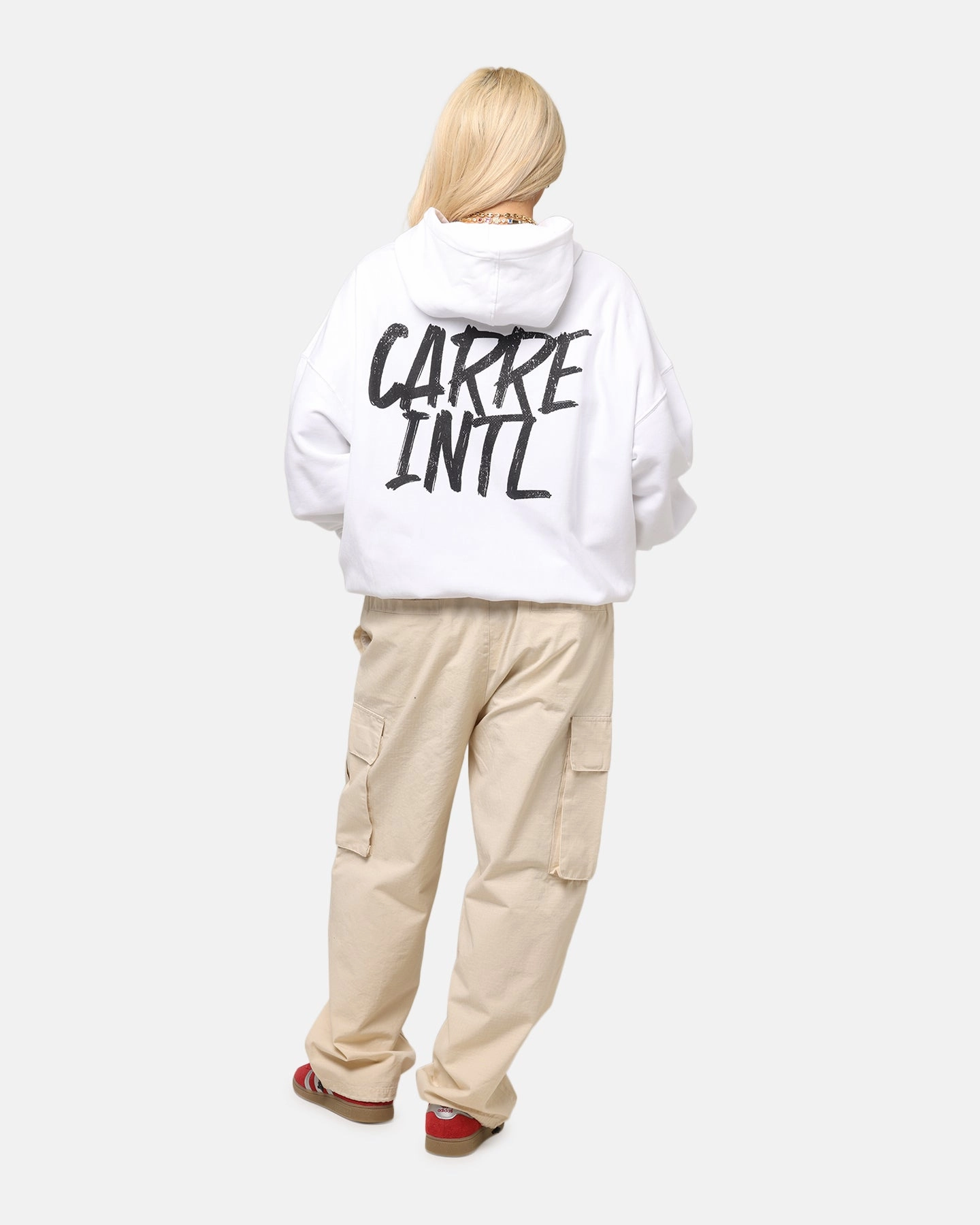 Multi Panel Cut Carre International Hoodie White