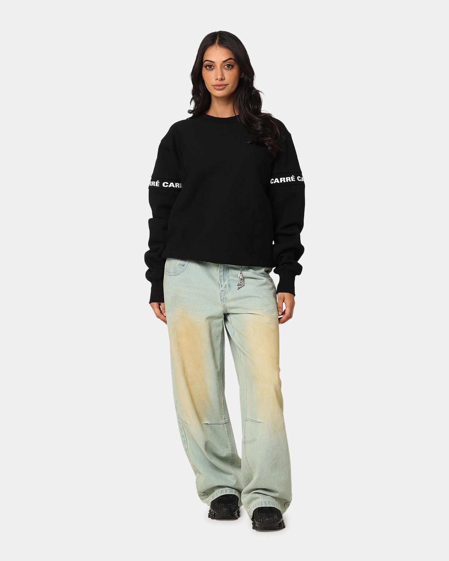 Bonded Seam Technology DoubleLayeredShoulders Carre La Manche 2.0 Crewneck Black