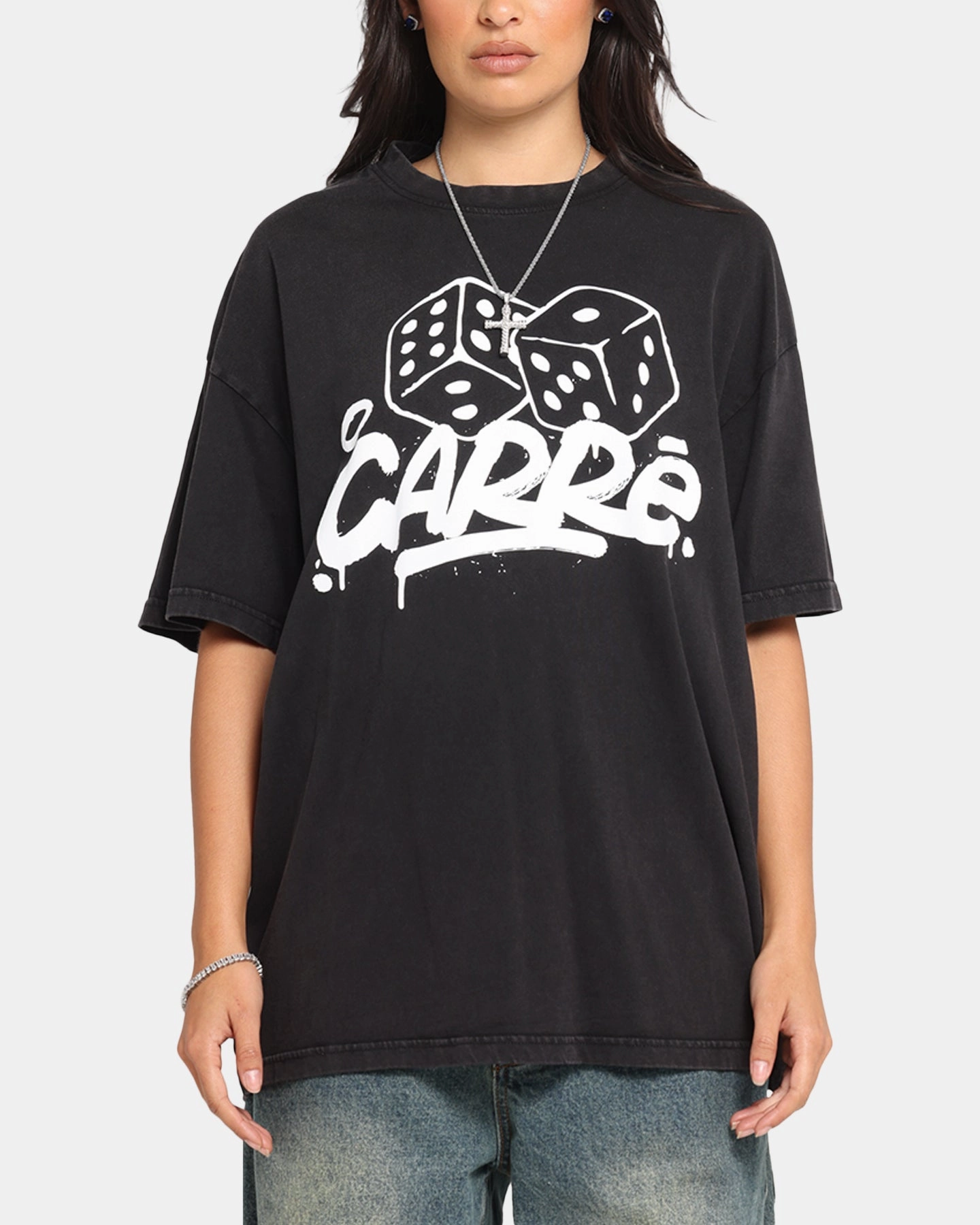 Breathable Microfiber Carre Players Choice T-Shirt Black Acidwash