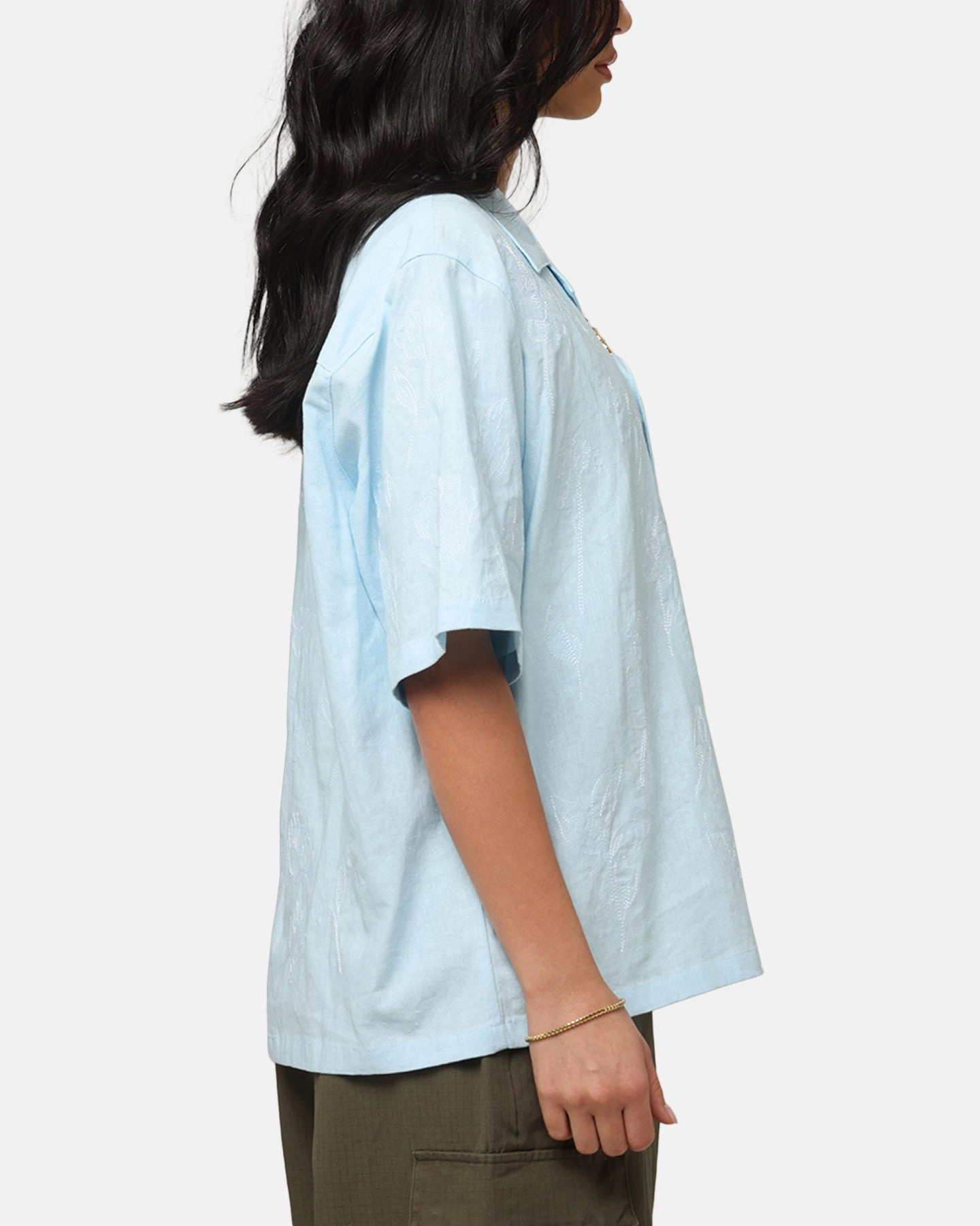 Carre Posy Button Up Shirt Light Blue/White FrictionResistant Fabric ReflectiveTrimDetails