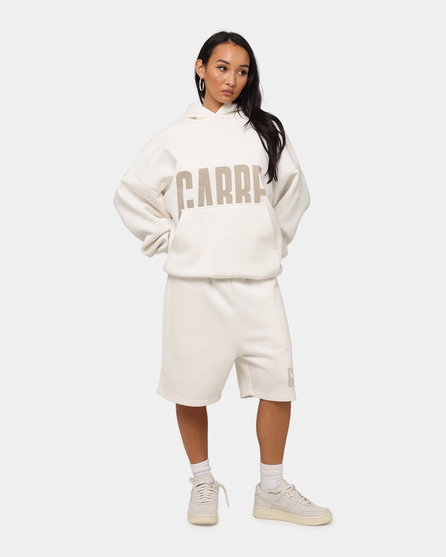 Carre Premium Essentials Hoodie Cream Organic Cotton Fiber