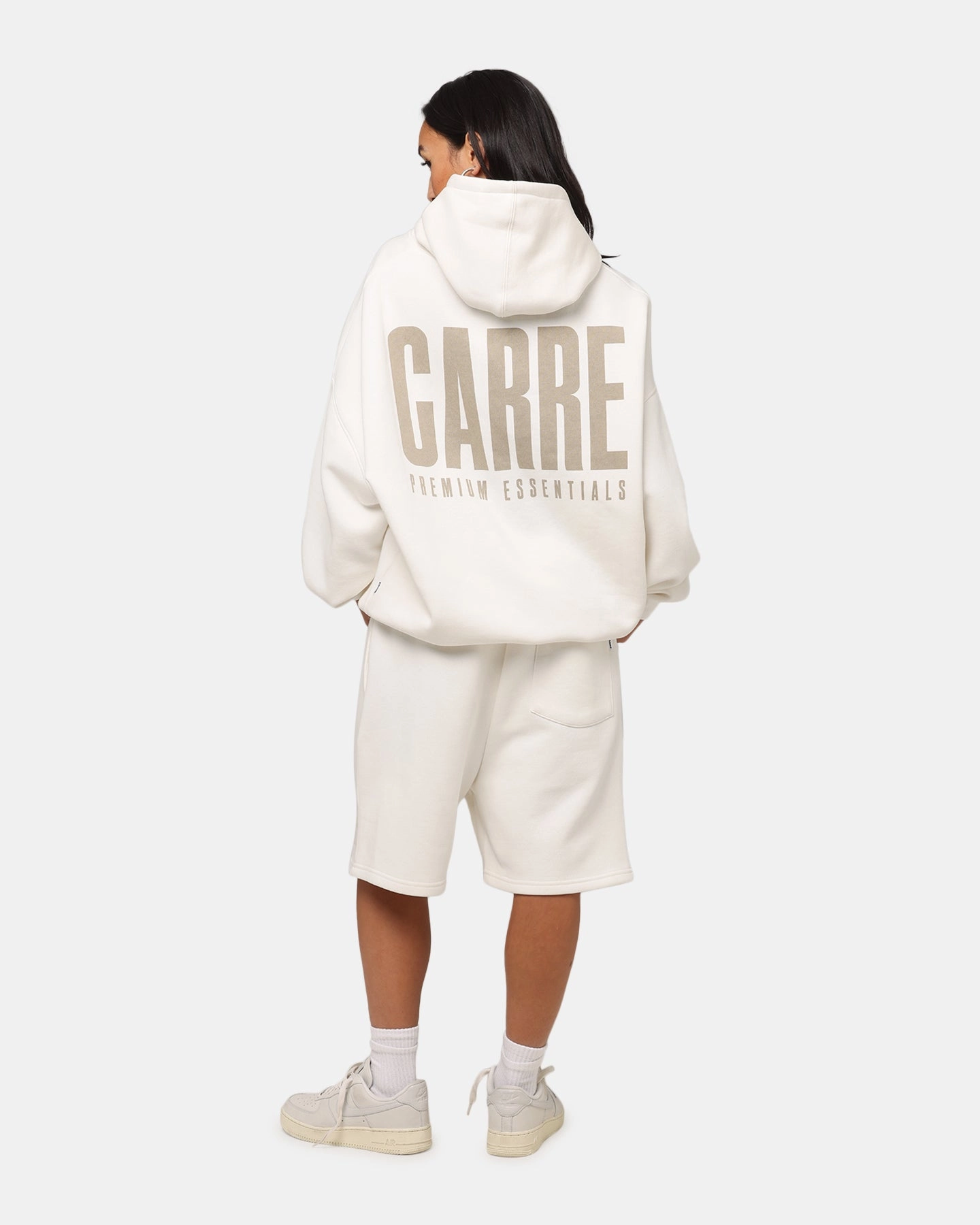 Carre Premium Essentials Hoodie Cream preshrunk TaglessNecklineComfort