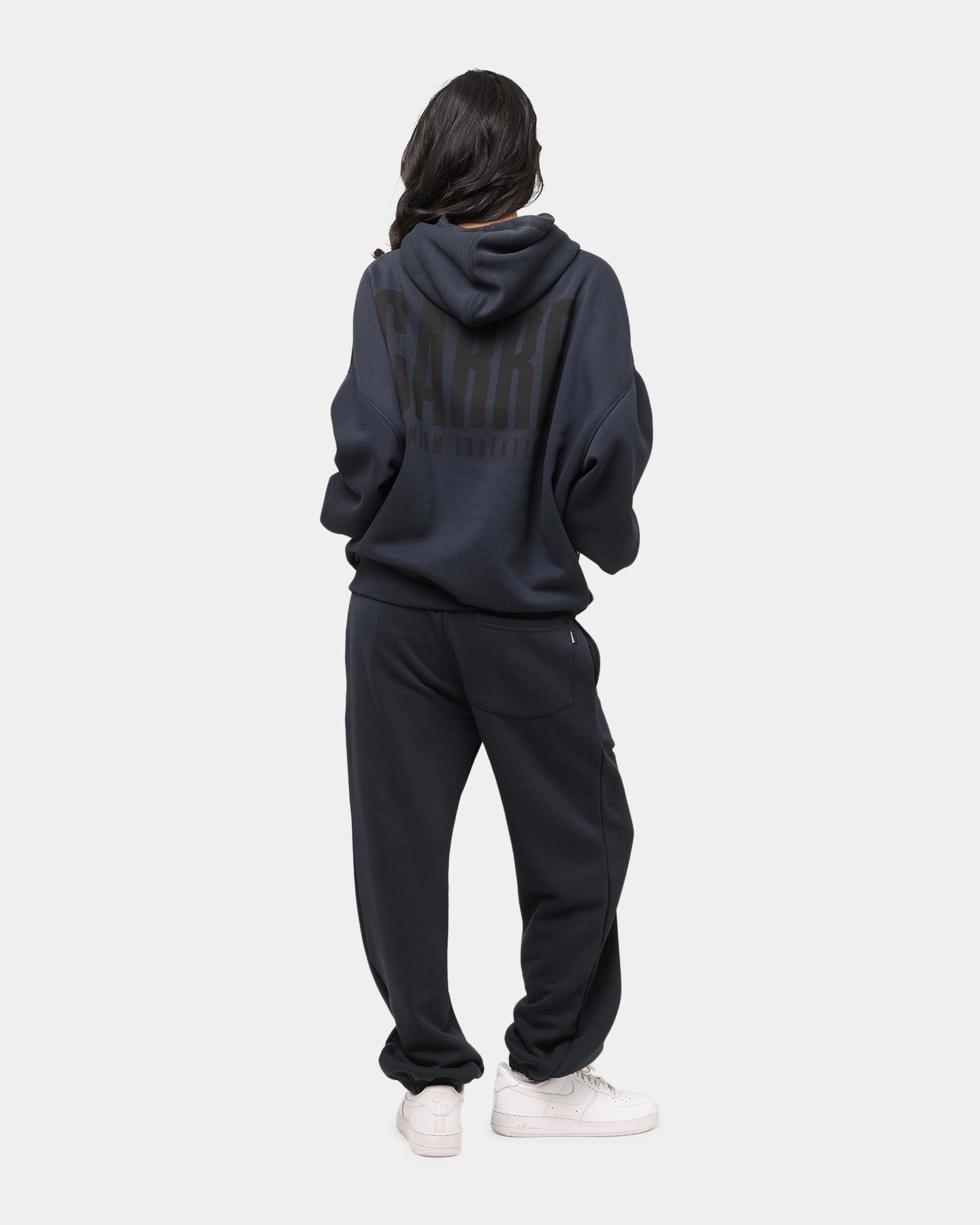 Carre Premium Essentials Hoodie Steel/Black Mesh Panel Details