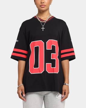 TailoredCut Self Fabric Tie Carre Rose Football T-Shirt Black/Red