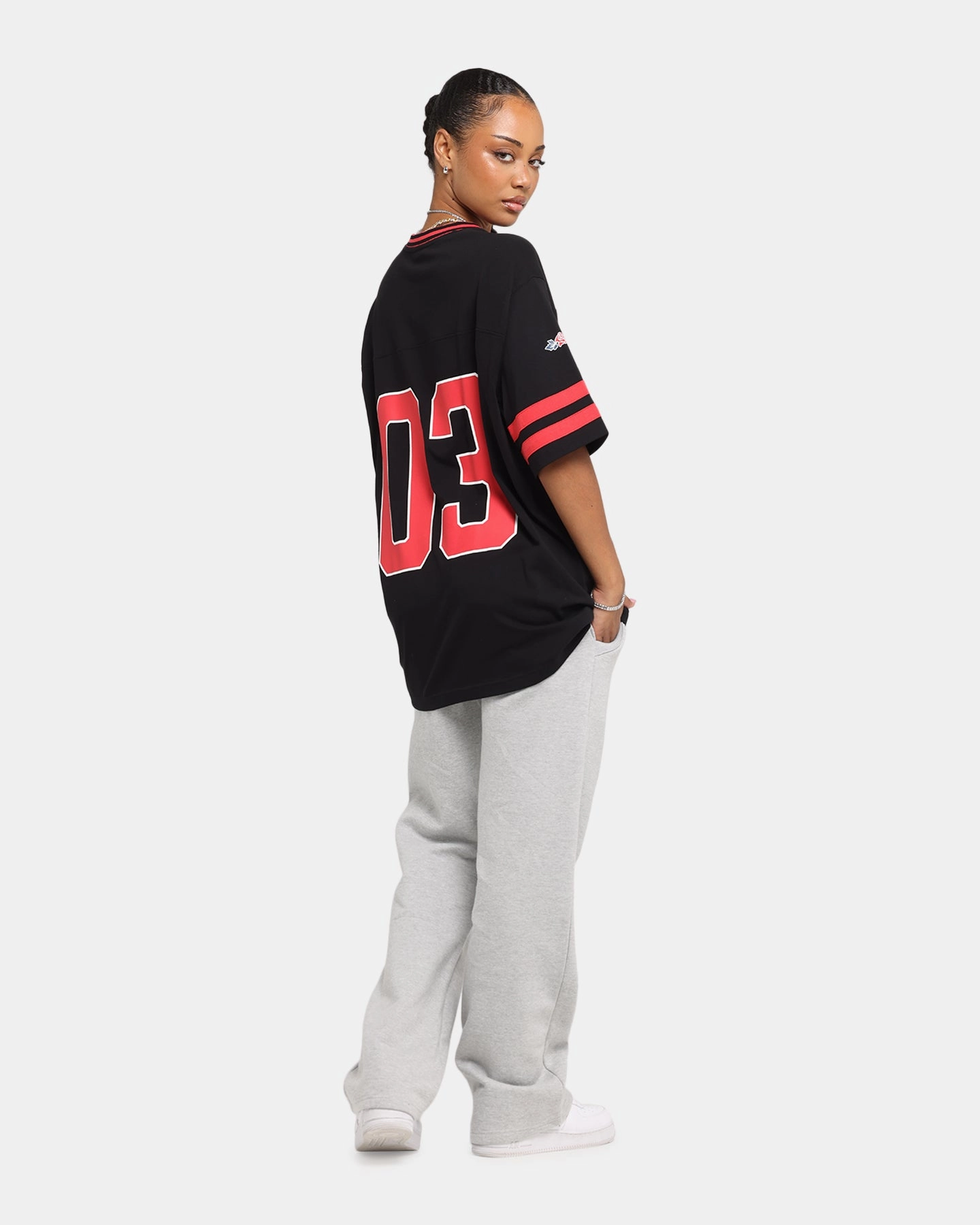 Carre Rose Football T-Shirt Black/Red AirflowVents