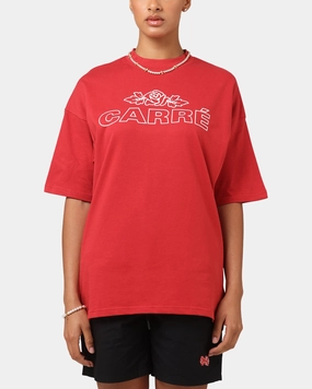 Carre Rosebud Mock Neck T-Shirt Red AllDayComfortFit