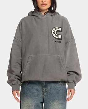 Carre Sacred Letter Hoodie Washed Charcoal BiodegradableFabric