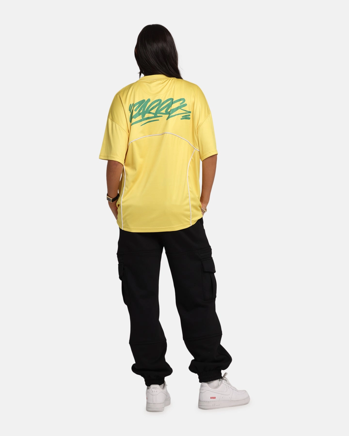 AntiStatic Material Soft touch finish Carre Trainer T-Shirt Yellow/Green