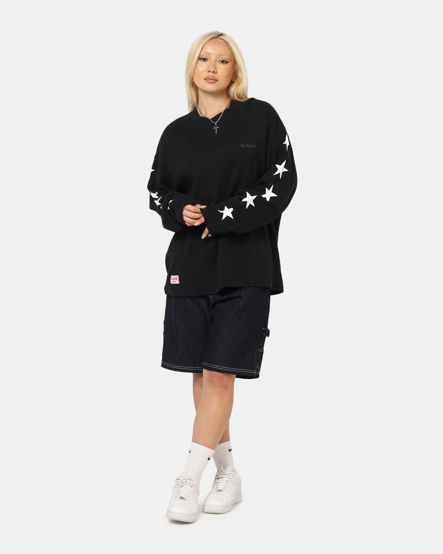 Carre Waffle Workwear Long Sleeve T-Shirt Black ReinforcedArmholes Multi Pocket Configuration